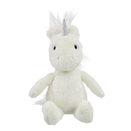 White unicorn soft top toy